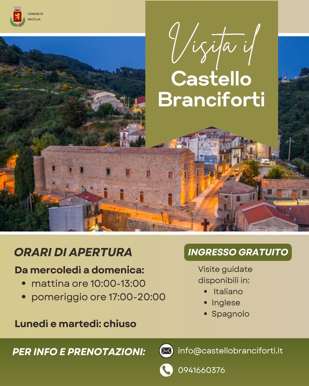 raccuja me -castello branciforti, uno dei luoghi simbolo del nostro patrimonio storico e culturale  